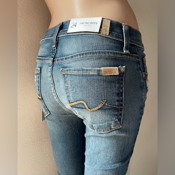 NWT 7 For All Mankind Jeans The Mid Rise Ankle Skinny - Picture 5 of 12